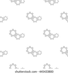 Vector Gears Isolated on White Background. Seamless Gears Pattern