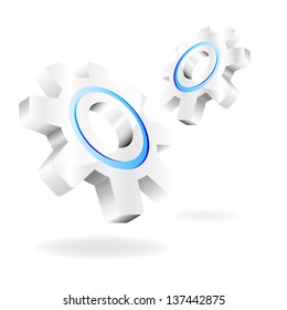 Vector gears on a white background