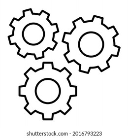Vector Gears Outline Icon Design
