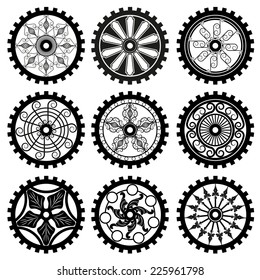 Vector gears set in the style of steampunk