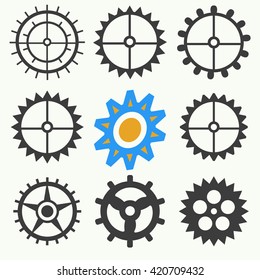 Vector of gears set symbol or icon