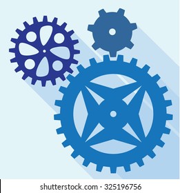 Vector  gearwheel mechanism icon