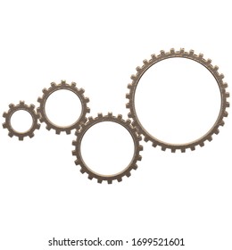 Vector Gearwheels Mechanism isolated on white background