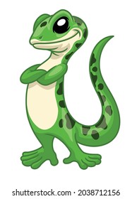 Vector of Gecko Funny cartoon mascot