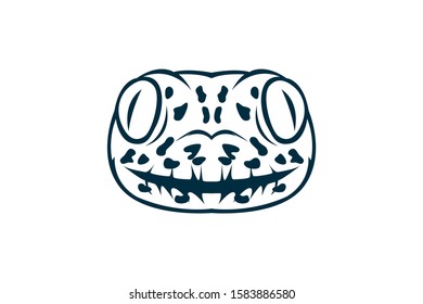 vector of gecko head with black and white