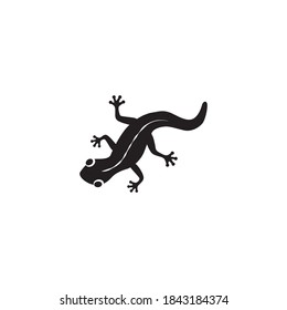 Vector gecko silhouette illustration on white background