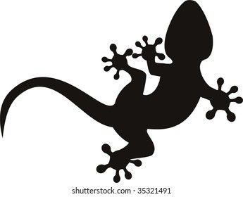 vector gecko tattoo isolated on withe background