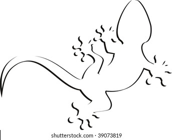 vector gecko tattoo isolated on withe background