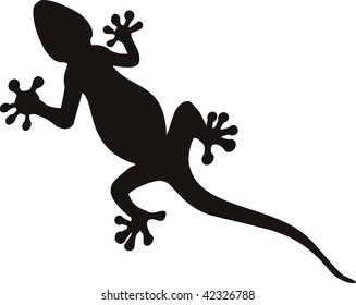 vector gecko tattoo isolated on withe background