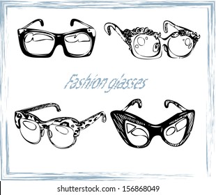 Vector geek glasses vintage style