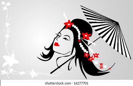 vector geisha