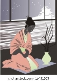 vector geisha