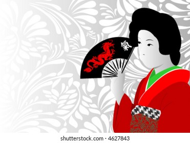 vector geisha