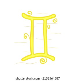 Vector Gemini icon. Zodiac sign Gemini in air style.