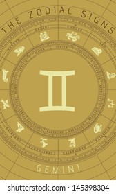 Vector Gemini Zodiac Sign 