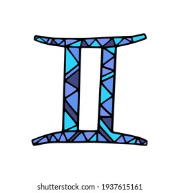 Vector Gemini zodiac sign. Astrology horoscope symbol on white background.