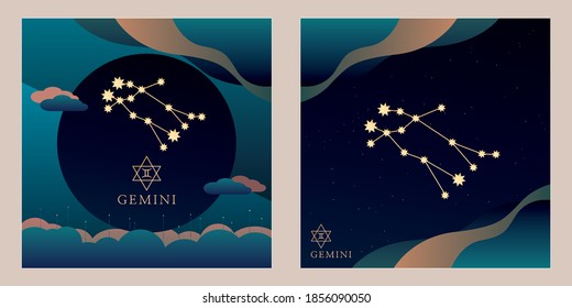 Vector gemini zodiac sign illustration icon