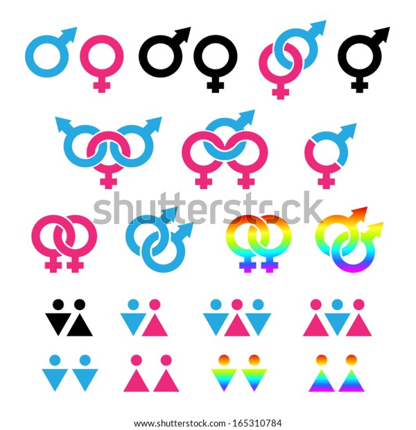 Vector Gender Symbol Icons Stock Vector Royalty Free 165310784