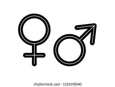 Vector gender symbols icon. Mars and Venus, male and female. Premium quality graphic design. Modern signs, symbols icons set for websites, web design, mobile app, infographic.