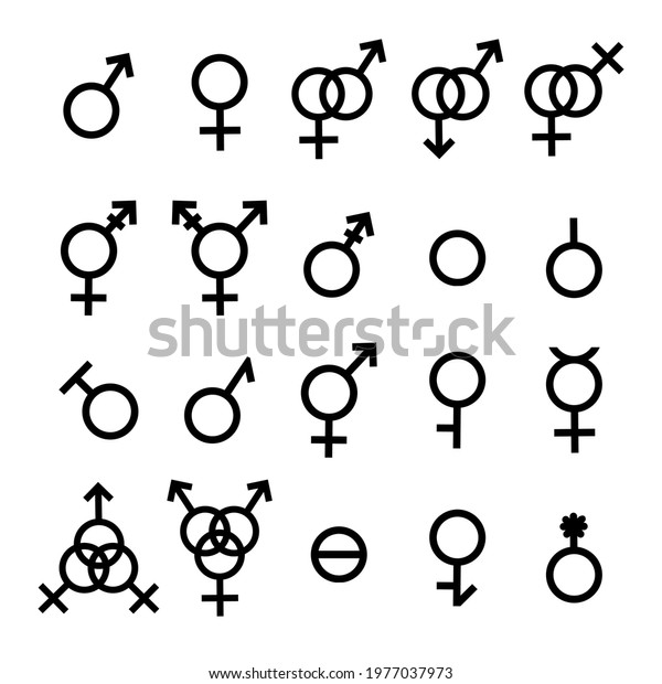 Vector Gender Symbols Sexual Orientation Icons Stock Vector Royalty