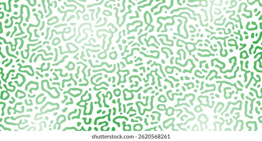 Vector Generative algorithm psychedelic green background. Reaction-diffusion or turing pattern formation. Organic lines in memphis. Unique texture of homogeneous, uniform state in biological organisms
