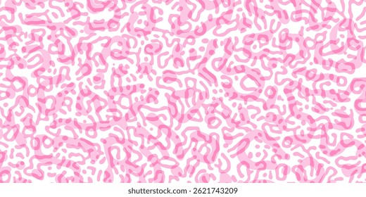 Vetor Algoritmo geral fundo rosa psicodélico. Reação-difusão ou formação de padrões de turing. Linhas orgânicas em mênfis. Textura única de estado homogêneo e uniforme em organismos biológicos.
