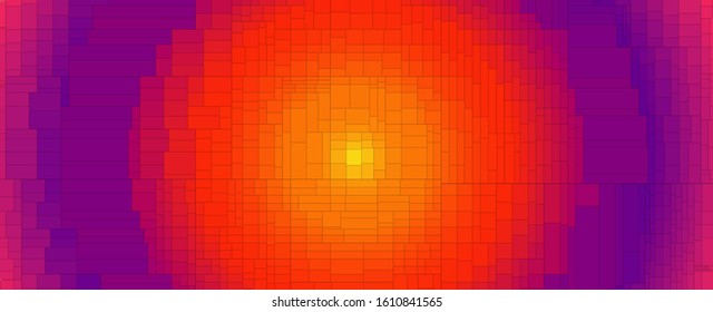 Vector Generative Art Sun Pattern Background - Summer OpArt Sunshine Graphic Design