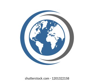 Vector Generic Circle with Globe the World Sign Symbol Icon Logo Design Inspiration