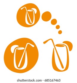 Vector generic fresh juice and cocktail logo icon