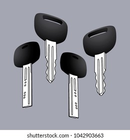 Vector generic keys old fashioned car keys set