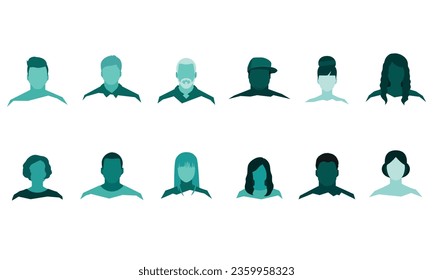 Vector generic people profile pic avatars