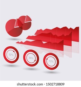 Vector generic red charts illustration