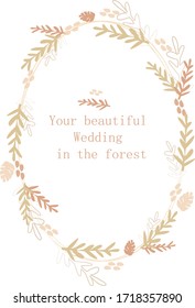 Vector gentle design of invitations for your wedding with abstract leaves.