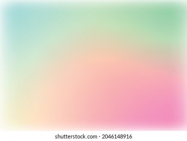 Vektorgrafik, sanft, pastellfarben, mehrfarbig, einfach, Regenbogen, trendiger Farbverlauf. 2022 moderne Farbe. Palette für Dekoration und Design. Einzeln, streckend. Grün, Blau, Rosa, Orange, Beige. 