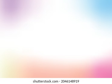 Vector, gentle, pastel, simple, trendy gradient with white glare. 2022 modern color. Palette for decoration and design. Isolated, stretching color. Purple, blue, pink, orange, beige.