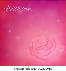 Vector gentle pink cover with sprays and rose