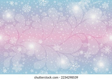 Patrón de Navidad suave y sin fisuras vectorial con estrellas, copos de nieve y paisley