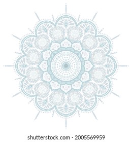 Vector gentle winter mandala for New Year's decoration