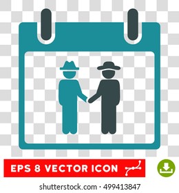 Vector Gentlemen Handshake Calendar Day EPS vector pictograph. Illustration style is flat iconic bicolor soft blue symbol on a transparent background.