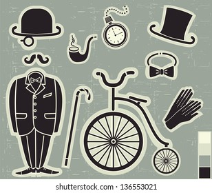 Vector gentlemen's fashion and Accessories isolated for design