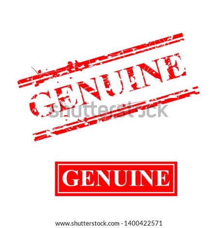 Vector Genuine, 2 style streak red rubber stamp