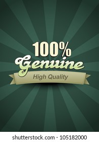 vector genuine product satisfaction label