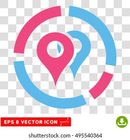 Vector Geo Diagram EPS vector icon. Illustration style is flat iconic bicolor pink and blue symbol on a transparent background.