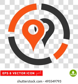 Vector Geo Diagram EPS vector icon. Illustration style is flat iconic bicolor orange and gray symbol on a transparent background.