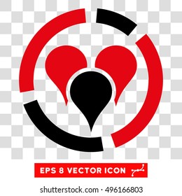 Vector Geo Diagram EPS vector icon. Illustration style is flat iconic bicolor black and intensive red symbol on a transparent background.