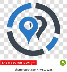 Vector Geo Diagram EPS vector icon. Illustration style is flat iconic bicolor smooth blue symbol on a transparent background.