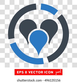 Vector Geo Diagram EPS vector pictograph. Illustration style is flat iconic bicolor smooth blue symbol on a transparent background.