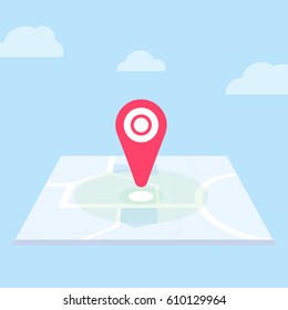 Vector geo location icon on map