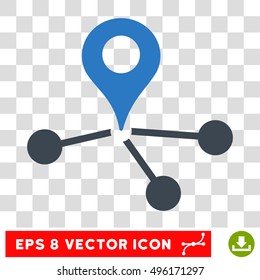 Vector Geo Network EPS vector pictogram. Illustration style is flat iconic bicolor smooth blue symbol on a transparent background.