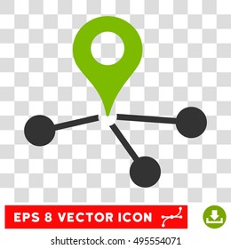 Vector Geo Network EPS vector pictograph. Illustration style is flat iconic bicolor eco green and gray symbol on a transparent background.
